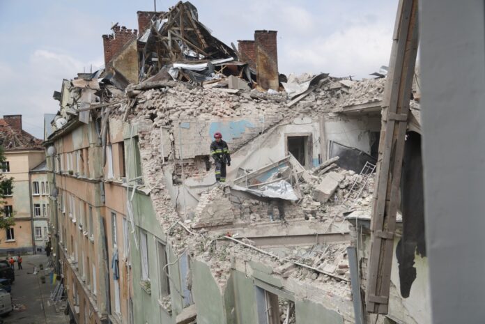 Lviv (Leopolis) damage from missile strike by Russia